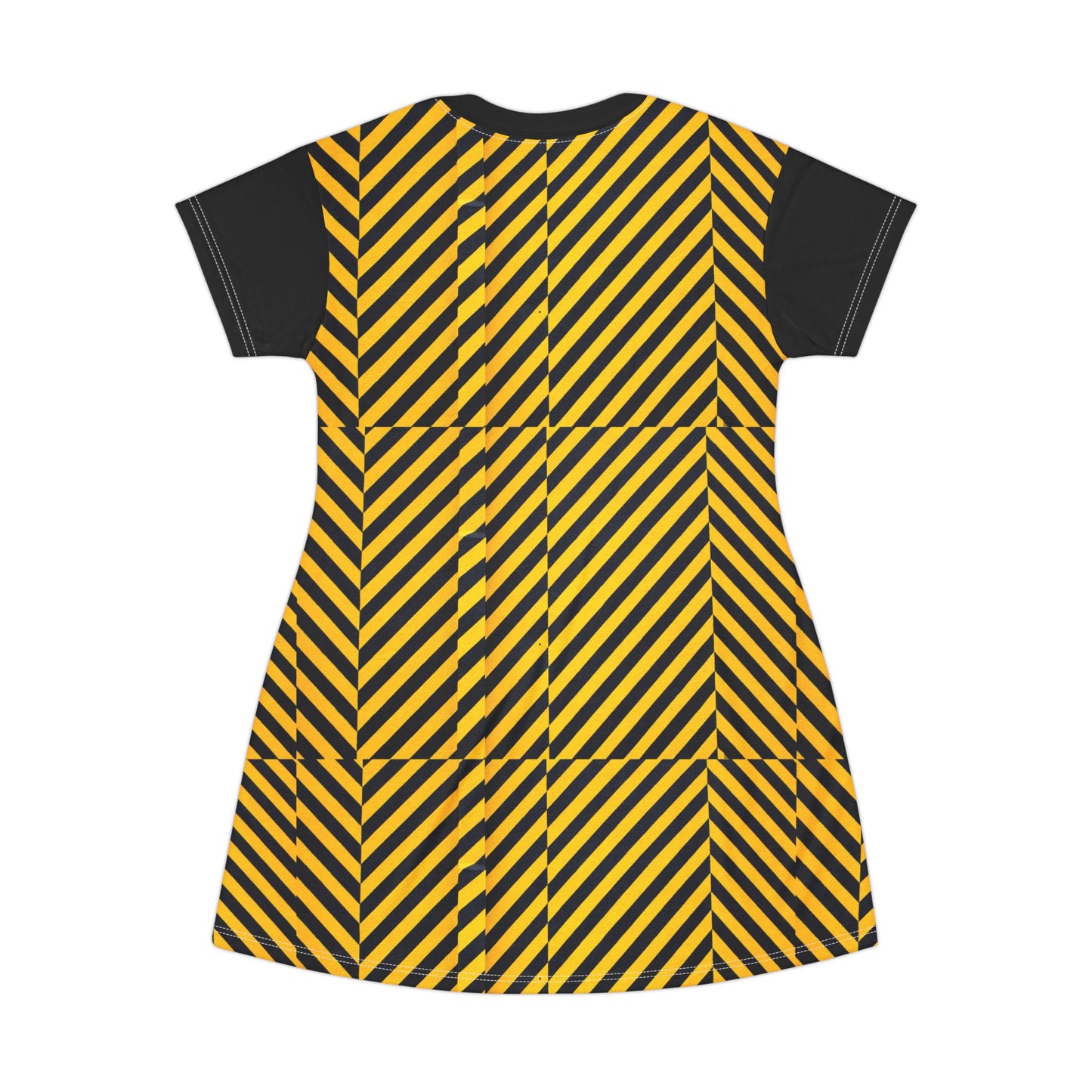 caution All Over Print T-Shirt Dress