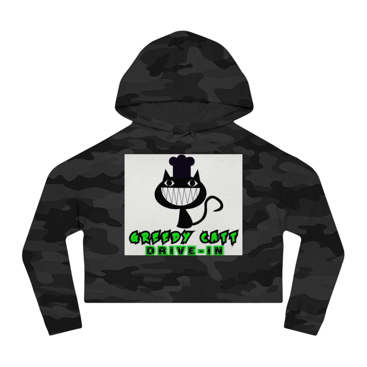 GREEDY CATT Women Cropped Hooded Sweatshirt