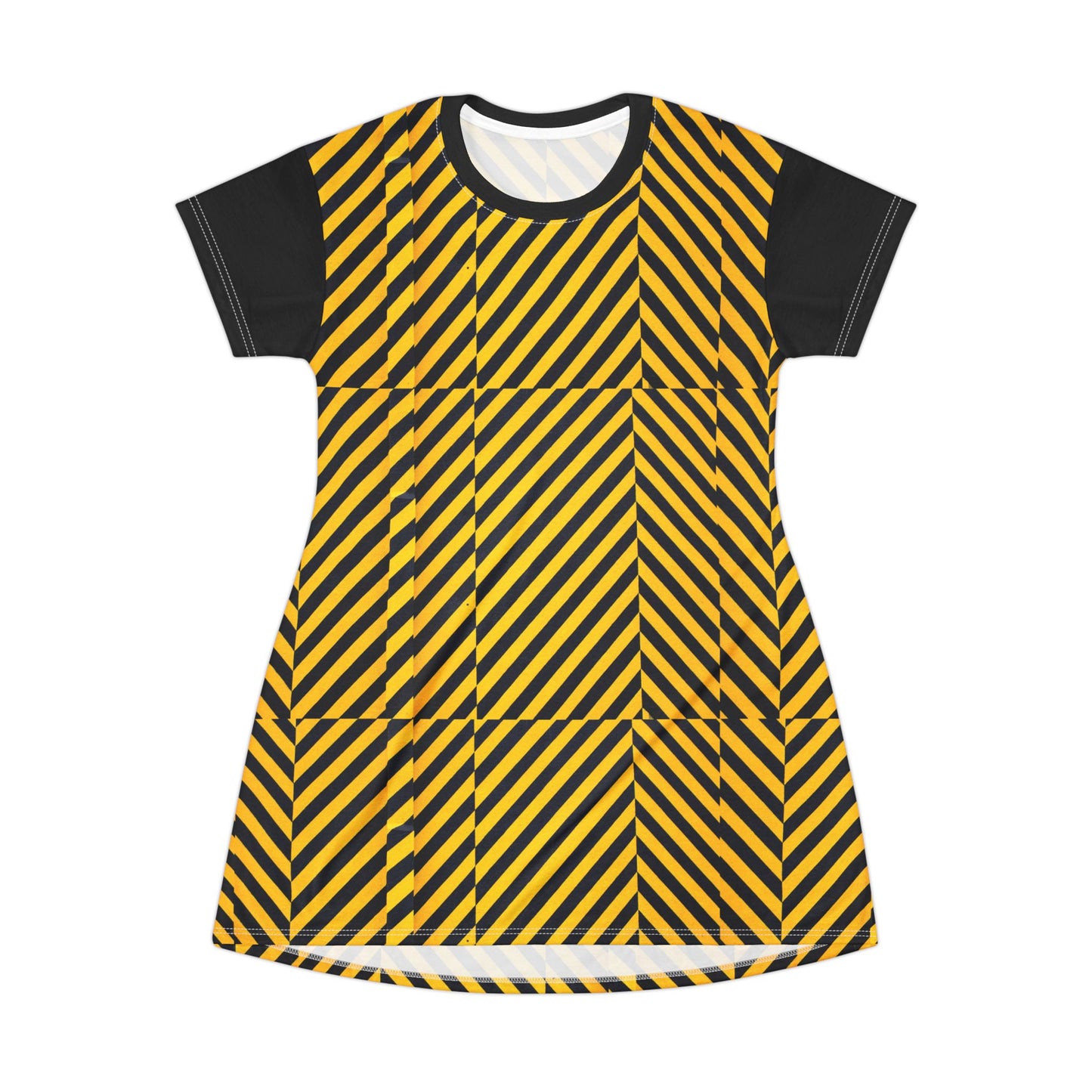 caution All Over Print T-Shirt Dress