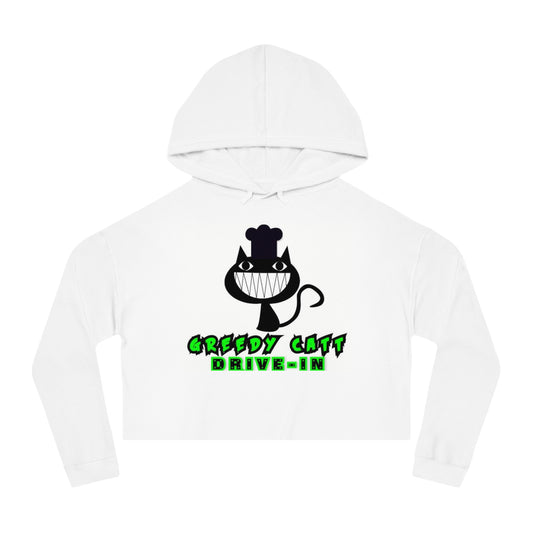 GREEDY CATT Women Cropped Hooded Sweatshirt